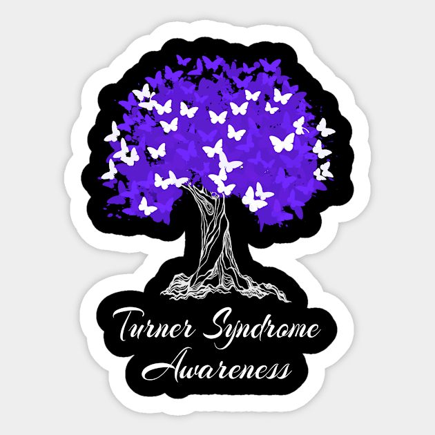 Turner Syndrome Awareness Butterfly Support Sticker by MerchAndrey